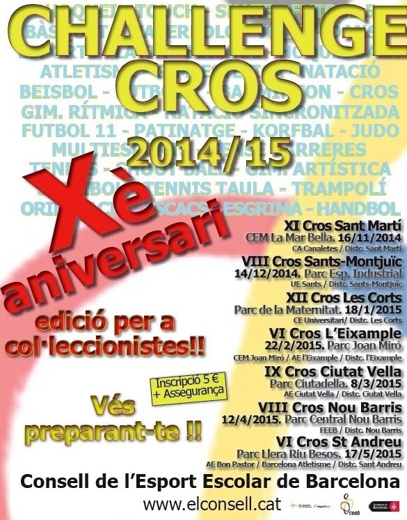 X Edició de la Challenge de Cros Escolar del CEEB.VIII Cros Sants-Montjuïc.